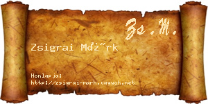 Zsigrai Márk névjegykártya