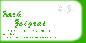 mark zsigrai business card